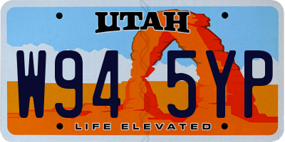 UT license plate W945YP