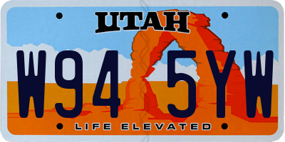 UT license plate W945YW