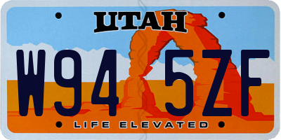 UT license plate W945ZF