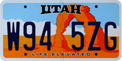 UT license plate W945ZG