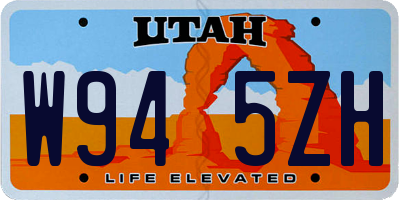 UT license plate W945ZH