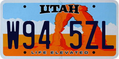 UT license plate W945ZL