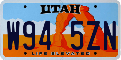 UT license plate W945ZN