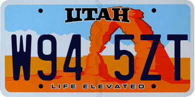 UT license plate W945ZT