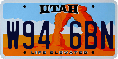 UT license plate W946BN