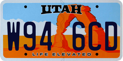 UT license plate W946CD