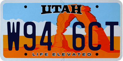 UT license plate W946CT