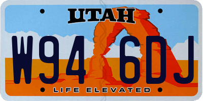 UT license plate W946DJ