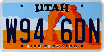 UT license plate W946DN