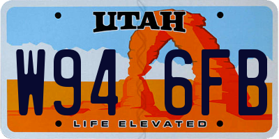 UT license plate W946FB
