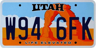 UT license plate W946FK