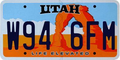 UT license plate W946FM