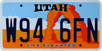 UT license plate W946FN
