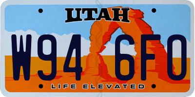 UT license plate W946FO