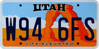 UT license plate W946FS