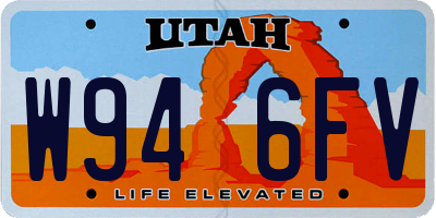 UT license plate W946FV