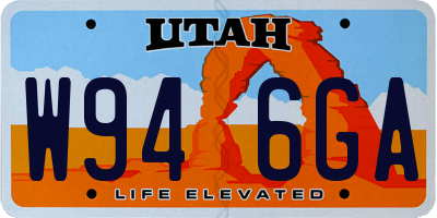 UT license plate W946GA