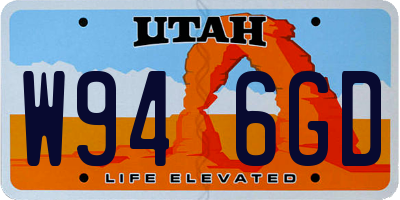 UT license plate W946GD