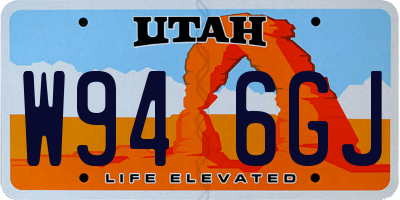 UT license plate W946GJ