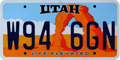 UT license plate W946GN