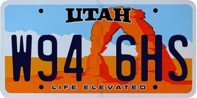 UT license plate W946HS