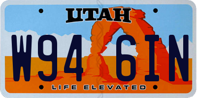 UT license plate W946IN