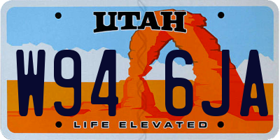 UT license plate W946JA