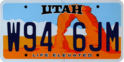 UT license plate W946JM