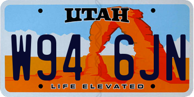 UT license plate W946JN