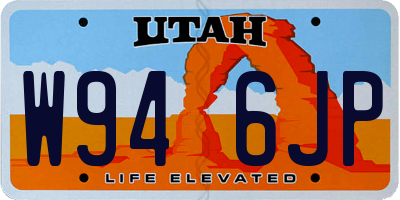 UT license plate W946JP