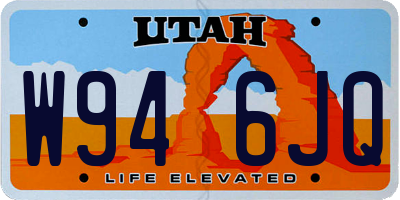 UT license plate W946JQ