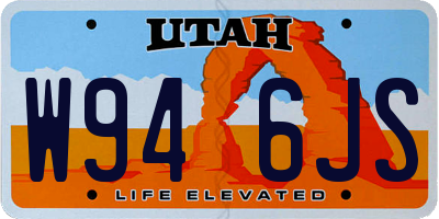 UT license plate W946JS