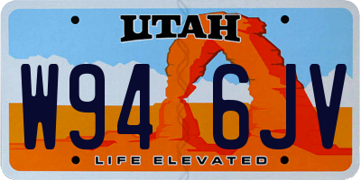 UT license plate W946JV