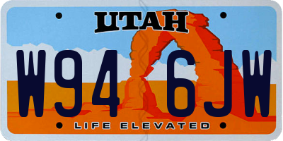 UT license plate W946JW