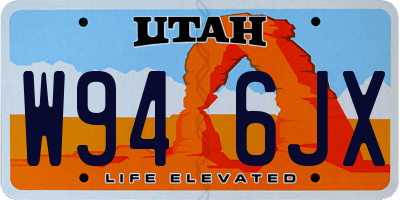 UT license plate W946JX