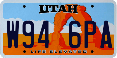 UT license plate W946PA