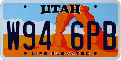 UT license plate W946PB