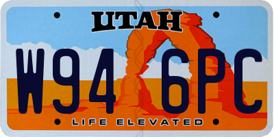 UT license plate W946PC