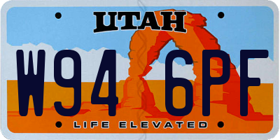 UT license plate W946PF