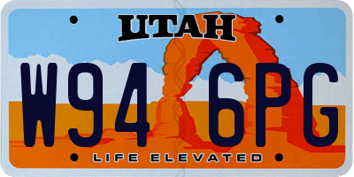 UT license plate W946PG