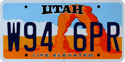 UT license plate W946PR