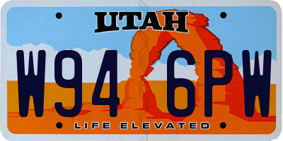UT license plate W946PW