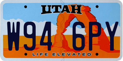 UT license plate W946PY