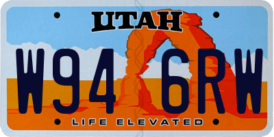 UT license plate W946RW