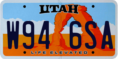 UT license plate W946SA