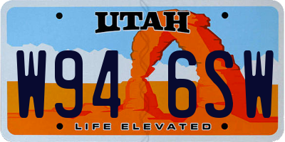 UT license plate W946SW