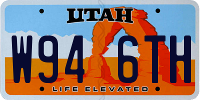 UT license plate W946TH
