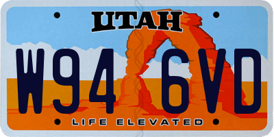 UT license plate W946VD