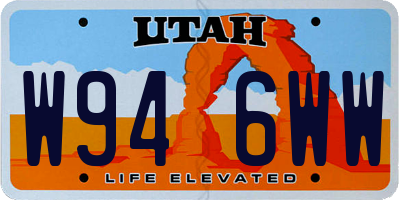 UT license plate W946WW