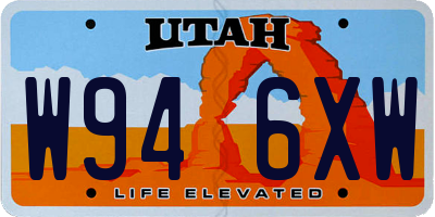 UT license plate W946XW
